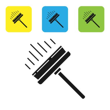 Beyaz arkaplanda izole edilmiş pencere simgesi için kauçuk temizleme hizmeti. Silecek, kazıyıcı, silecek. Renkli kare düğmeleri ayarlayın. Vektör İllüstrasyonu