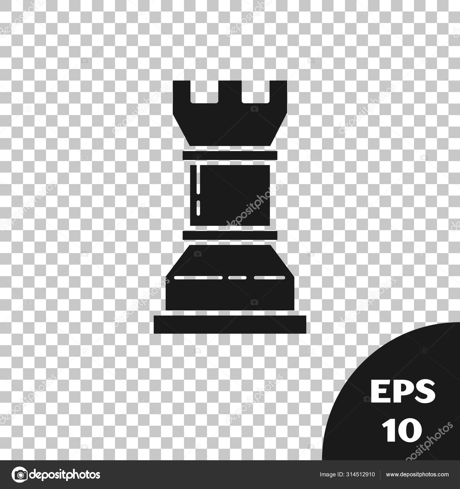 Ícone de jogos com peças de xadrez em fundo branco isolado