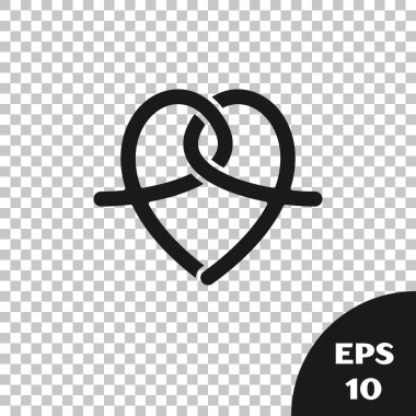 Şeffaf arkaplanda siyah simge izole edildi. Alman konforlu yemek hamur işi. Oktoberfest festivali. Vektör İllüstrasyonu