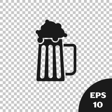 Şeffaf arka planda siyah tahta bardak ikonu izole edildi. Vektör İllüstrasyonu