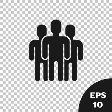 Siyah Kullanıcılar grubu simgesi şeffaf arkaplanda izole edildi. Bir grup insan ikonu. İş simgesi kullanıcı profili simgesi simgesi. Vektör İllüstrasyonu