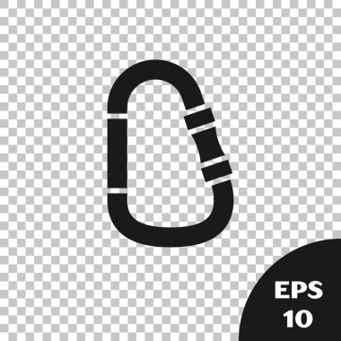 Siyah Karabinalı simgesi şeffaf arkaplanda izole edildi. Olağanüstü bir spor. Spor malzemeleri. Vektör İllüstrasyonu