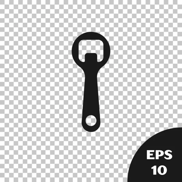 Black Bottle opener icon isolated on transparent background. Vector Illustration — Stock Vector