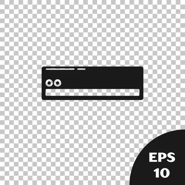Fekete légkondicionáló ikon elszigetelt átlátszó háttérrel. Osztott rendszerű légkondicionálás. Hűvös és hideg klímaszabályozó rendszer. Vektorillusztráció — Stock Vector