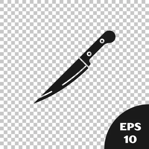 Icône de couteau noir isolé sur fond transparent. Symbole de couverts. Illustration vectorielle — Image vectorielle