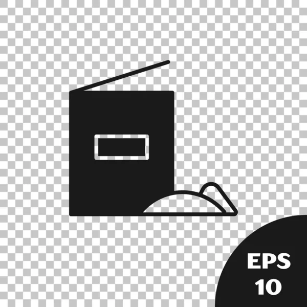Icône Pack Farine Noire isolée sur fond transparent. Illustration vectorielle — Image vectorielle
