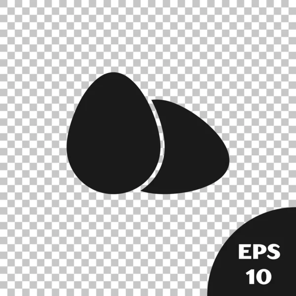 Чорна іконка курячого яйця ізольована на прозорому фоні. Векторна ілюстрація — стоковий вектор