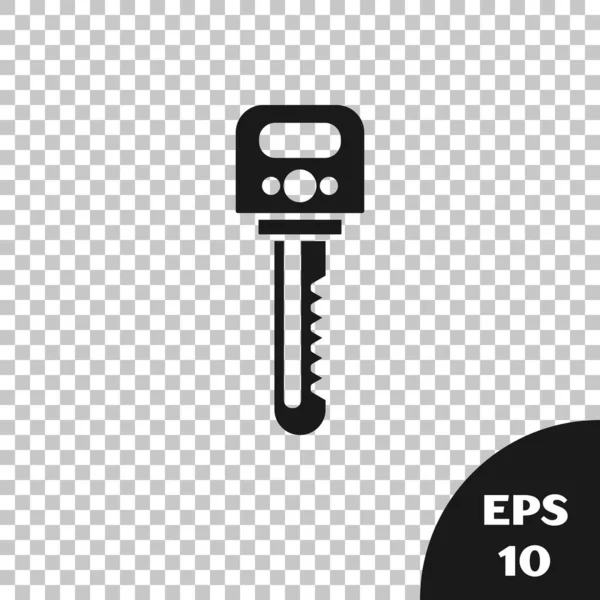 Black Key ikon elszigetelt átlátszó háttérrel. Vektorillusztráció — Stock Vector