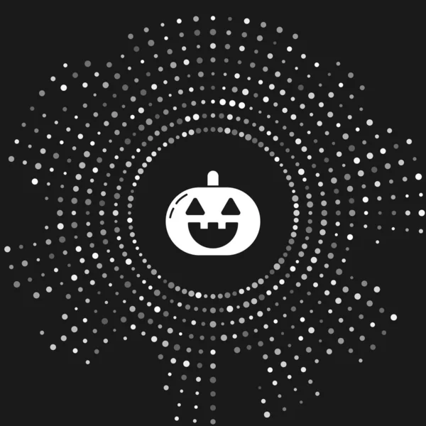 Weißes Kürbissymbol isoliert auf grauem Hintergrund. fröhliche Halloween-Party. abstrakte Kreis zufällige Punkte. Vektorillustration — Stockvektor