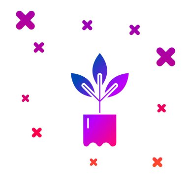 Beyaz arka planda izole edilmiş şişe simgesindeki renk bitkisi. Tohum ve tohum. İşaret bırakıyor. Yaprak doğası. Kademeli rastgele dinamik şekiller. Vektör İllüstrasyonu