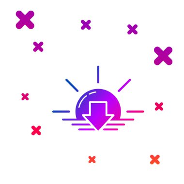 Renk günbatımı simgesi beyaz arka planda izole. Degrade rasgele dinamik şekiller. Vektör Illustration