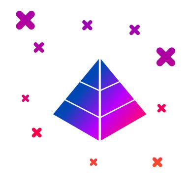 Beyaz arka plan üzerinde izole renk Mısır piramitleri simgesi. Antik Mısır sembolü. Degrade rasgele dinamik şekiller. Vektör Illustration