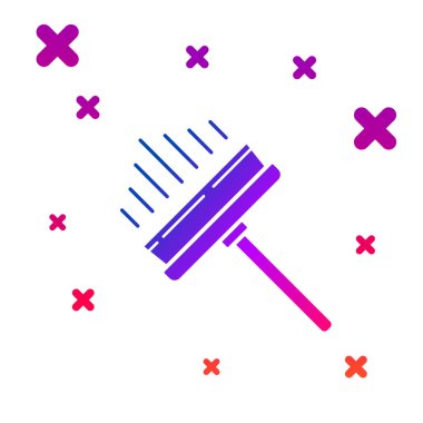 Beyaz arkaplanda izole edilmiş pencere simgesi için kauçuk temizleme hizmeti. Silecek, kazıyıcı, silecek. Kademeli rastgele dinamik şekiller. Vektör İllüstrasyonu