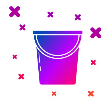 Beyaz arkaplanda renk kovası simgesi izole edildi. Kademeli rastgele dinamik şekiller. Vektör İllüstrasyonu