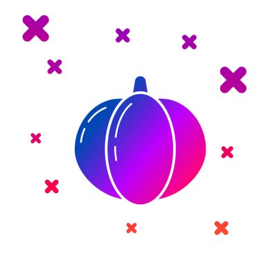 Beyaz arkaplanda izole edilmiş renkli balkabağı simgesi. Mutlu Cadılar Bayramı Partisi. Kademeli rastgele dinamik şekiller. Vektör İllüstrasyonu