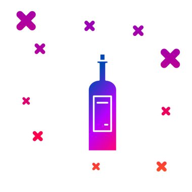 Beyaz arka planda izole edilmiş şarap ikonu rengi. Kademeli rastgele dinamik şekiller. Vektör İllüstrasyonu