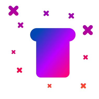 Beyaz arka planda izole edilmiş kızarmış kızarmış ekmek ikonu için renkli ekmek tostu. Öğle yemeği, akşam yemeği, kahvaltı atıştırmalığı. Kademeli rastgele dinamik şekiller. Vektör İllüstrasyonu