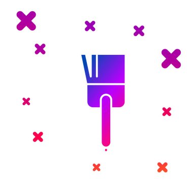 Renkli Mutfak fırça simgesi beyaz arkaplanda izole edildi. Kademeli rastgele dinamik şekiller. Vektör İllüstrasyonu