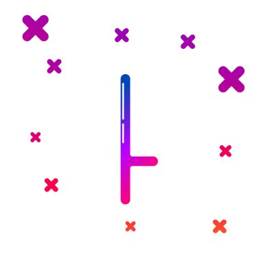 Renkli Polis kauçuk çubuk simgesi beyaz arkaplanda izole edildi. Kauçuk copu. Polis yarasası. Polis ekipmanları. Kademeli rastgele dinamik şekiller. Vektör İllüstrasyonu