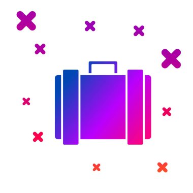 Beyaz arka planda izole edilmiş mermi ikonu olan renkli askeri mühimmat kutusu. Kademeli rastgele dinamik şekiller. Vektör İllüstrasyonu