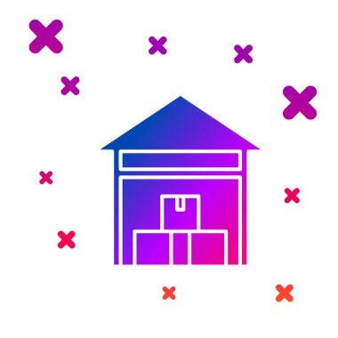 Beyaz arkaplanda Renk Deposu simgesi izole edildi. Kademeli rastgele dinamik şekiller. Vektör İllüstrasyonu