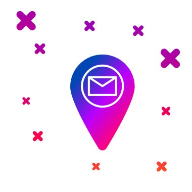 Harita kağıdındaki renk tutucu beyaz arkaplanda izole edilmiş perspektif simgesi. Kademeli rastgele dinamik şekiller. Vektör İllüstrasyonu