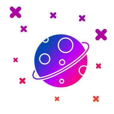 Renk Gezegeni simgesi beyaz arkaplanda izole edildi. Kademeli rastgele dinamik şekiller. Vektör İllüstrasyonu