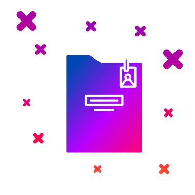 Beyaz arkaplanda kişisel renk klasörü simgesi izole edildi. Kademeli rastgele dinamik şekiller. Vektör İllüstrasyonu