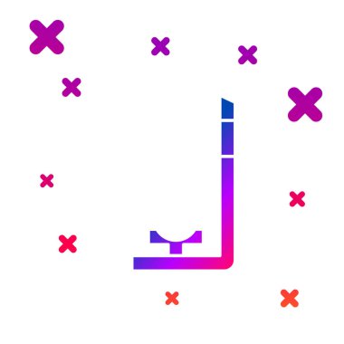 Renkli Şnorkel simgesi beyaz arkaplanda izole edildi. Su altı ekipmanları. Kademeli rastgele dinamik şekiller. Vektör İllüstrasyonu