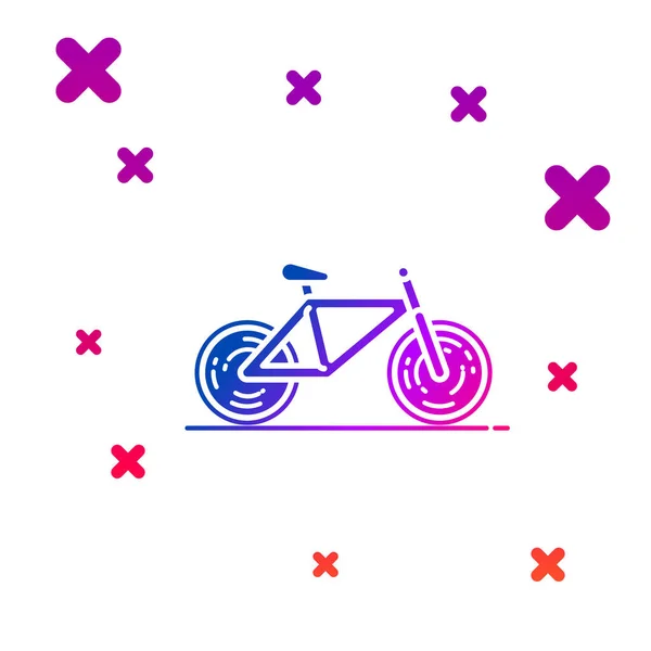 Färg Cykel ikon isolerad på vit bakgrund. Cykeltävling. Extrem sport. Sportutrustning. Lutande slumpmässiga dynamiska former. Vektor Illustration — Stock vektor