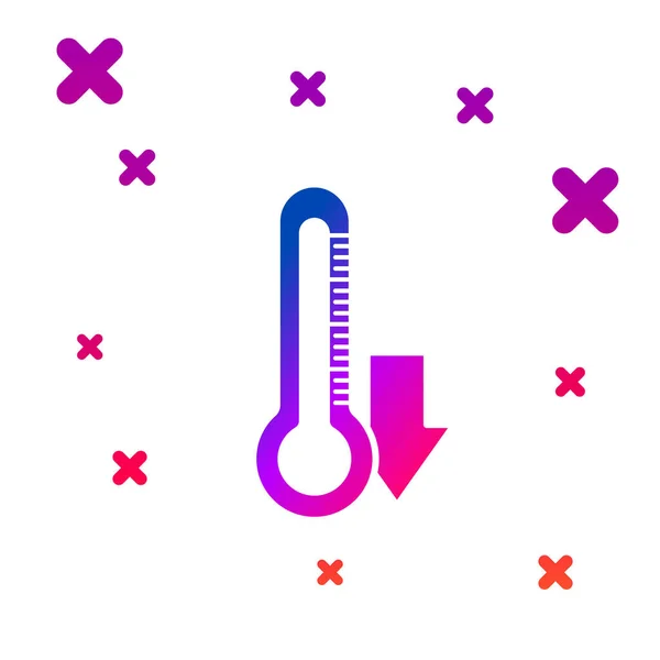 Icono del termómetro de color aislado sobre fondo blanco. Gradiente formas dinámicas aleatorias. Ilustración vectorial — Vector de stock