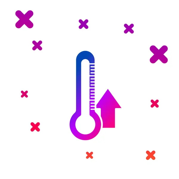 Icono del termómetro de color aislado sobre fondo blanco. Gradiente formas dinámicas aleatorias. Ilustración vectorial — Archivo Imágenes Vectoriales
