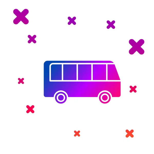 Beyaz arkaplanda izole edilmiş Renk Otobüsü simgesi. Ulaşım konsepti. Otobüs turu tabelası. Turizm ya da kamu aracı sembolü. Kademeli rastgele dinamik şekiller. Vektör İllüstrasyonu — Stok Vektör