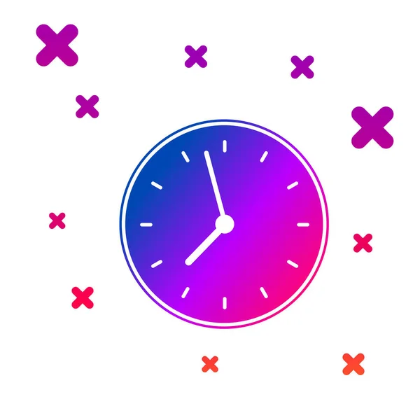 Färg klocka ikon isolerad på vit bakgrund. Tids symbol. Tonade slumpmässiga dynamiska former. Vektor illustration — Stock vektor