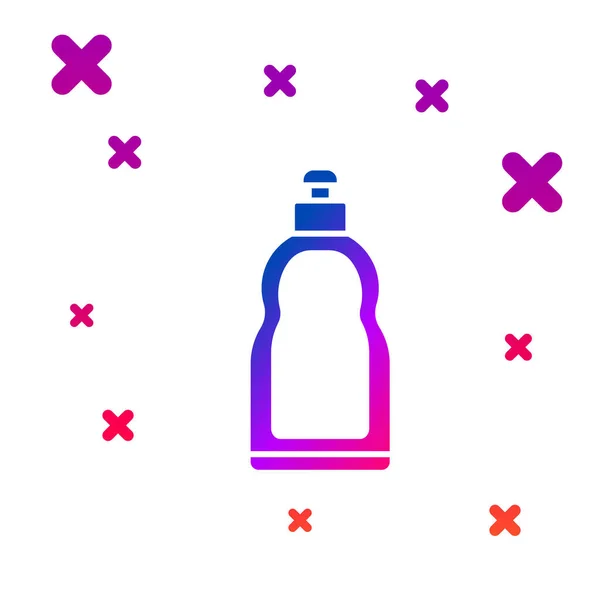 Färg Plastflaska för flytande tvättmedel, blekmedel, diskmedel eller annan rengöringsmedel ikon isolerad på vit bakgrund. Lutande slumpmässiga dynamiska former. Vektor Illustration — Stock vektor