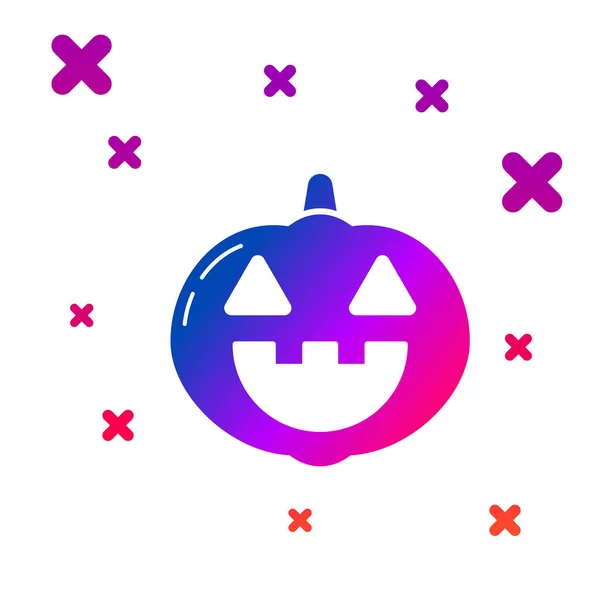 Kleur Pompoen pictogram geïsoleerd op witte achtergrond. Gelukkig Halloween feest. Gradiënt willekeurige dynamische vormen. Vector Illustratie — Stockvector