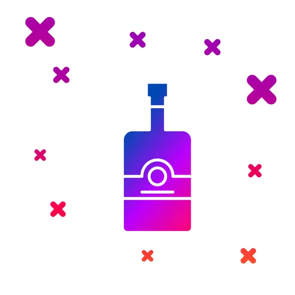 Color Whisky icono de la botella aislado sobre fondo blanco. Gradiente formas dinámicas aleatorias. Ilustración vectorial — Archivo Imágenes Vectoriales