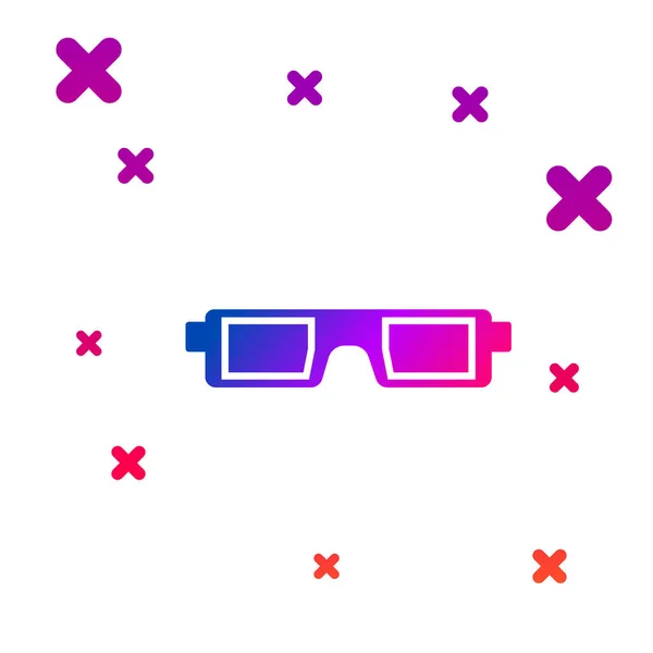3D-Brillen-Symbol isoliert auf weißem Hintergrund. Gradienten zufällige dynamische Formen. Vektorillustration — Stockvektor