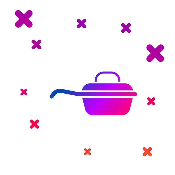 彩色平底锅图标在白色背景上隔离. 油炸或烘烤食品的象征. 渐变的随机动态形状。 病媒图解 — 图库矢量图片