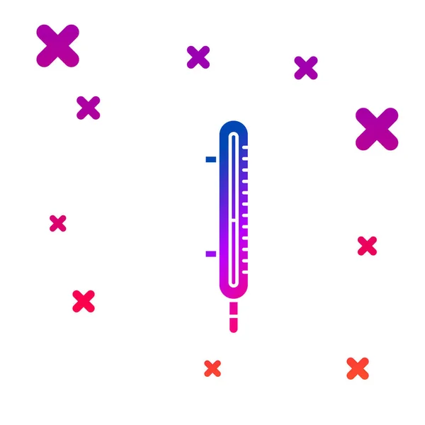 Termômetro de meteorologia de cor ícone de medição isolado no fundo branco. Equipamento termômetro mostrando clima quente ou frio. Gradiente formas dinâmicas aleatórias. Ilustração vetorial — Vetor de Stock