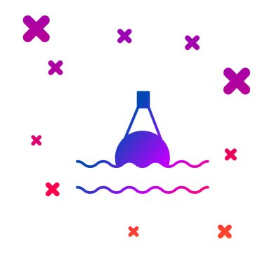 Beyaz arka planda izole edilmiş deniz ikonundaki renk yüzen şamandıra. Kademeli rastgele dinamik şekiller. Vektör İllüstrasyonu