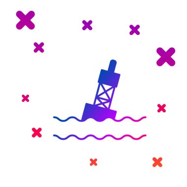 Beyaz arka planda izole edilmiş deniz ikonundaki renk yüzen şamandıra. Kademeli rastgele dinamik şekiller. Vektör İllüstrasyonu