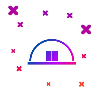 Beyaz arkaplanda renk hangarı simgesi izole edildi. Kademeli rastgele dinamik şekiller. Vektör İllüstrasyonu