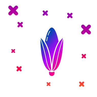 Beyaz arkaplanda izole edilmiş renkli mısır simgesi. Kademeli rastgele dinamik şekiller. Vektör İllüstrasyonu