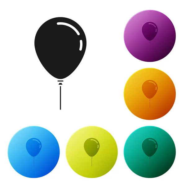 Globo negro con icono de cinta aislado sobre fondo blanco. Establecer iconos botones círculo de colores. Ilustración vectorial — Archivo Imágenes Vectoriales