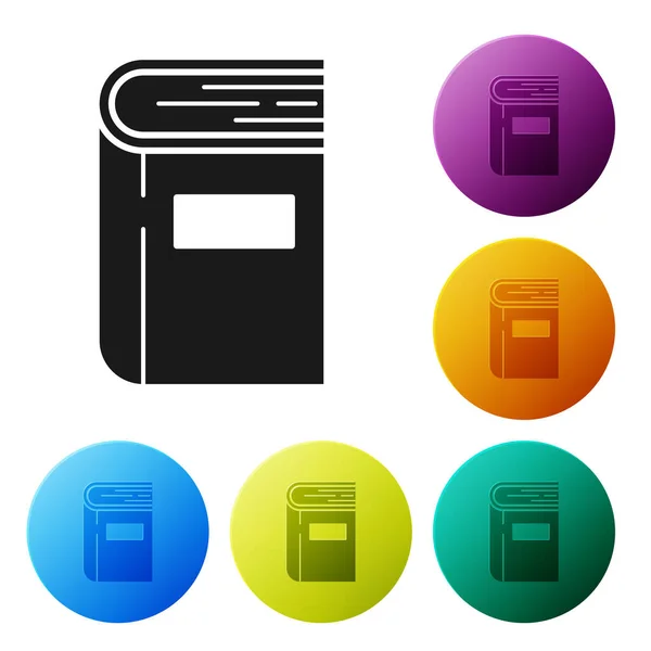 Icono del Libro Negro aislado sobre fondo blanco. Establecer iconos botones círculo de colores. Ilustración vectorial — Vector de stock