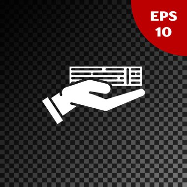 Beyaz El iskambil kâğıdı destesi, şeffaf karanlık arka planda izole edilmiş. Kumarhane kumarı. Vektör İllüstrasyonu