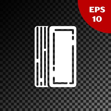 Kağıt iskambil simgesinin beyaz güvertesi şeffaf koyu arkaplanda izole edilmiş. Kumarhane kumarı. Vektör İllüstrasyonu