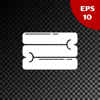 Beyaz Havlu yığın simgesi şeffaf koyu arkaplanda izole edildi. Vektör İllüstrasyonu