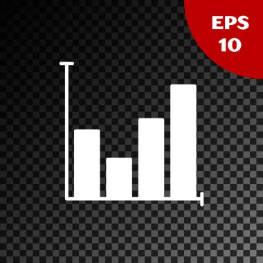 Beyaz pasta grafik İnfografik simge şeffaf koyu arka planda yalıtılmış. Diyagram grafik işareti. Vektör Illustration